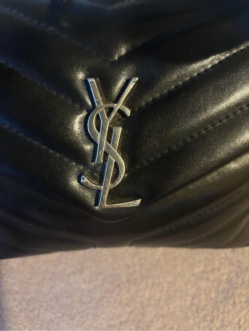 Saint Laurent Black Quilted Leather Envelope Shoulder Bag with Silver Logo - Picture 6 of 11